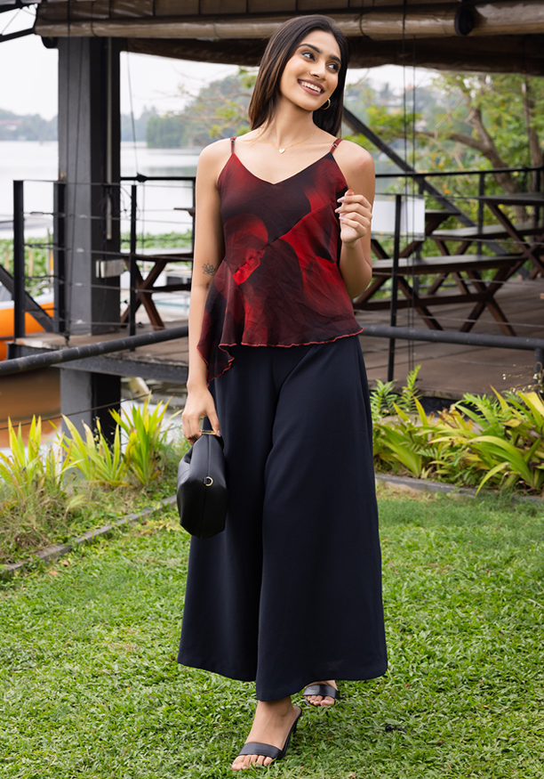 ERLA MAROON STRAP TOP